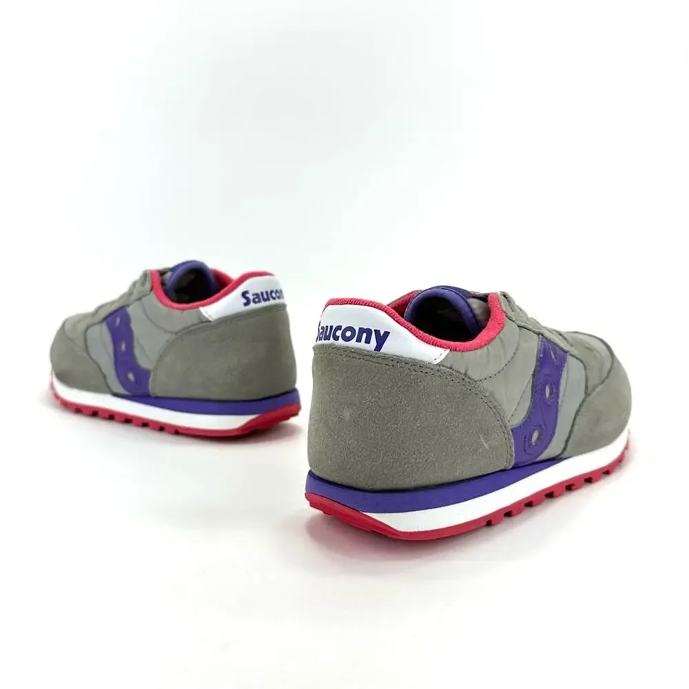 Saucony Jazz Original Big Kids Athletic Shoe/Sneaker Size 4.5 Gray Purple Suede